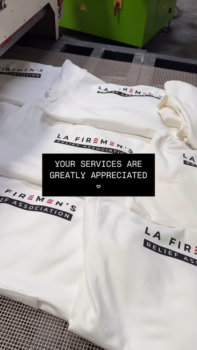 Big shout out to the heroes over at the @losangelesfiredepartment ❤️‍🔥 From screen printing, to DTG, to embroidery & even vin...