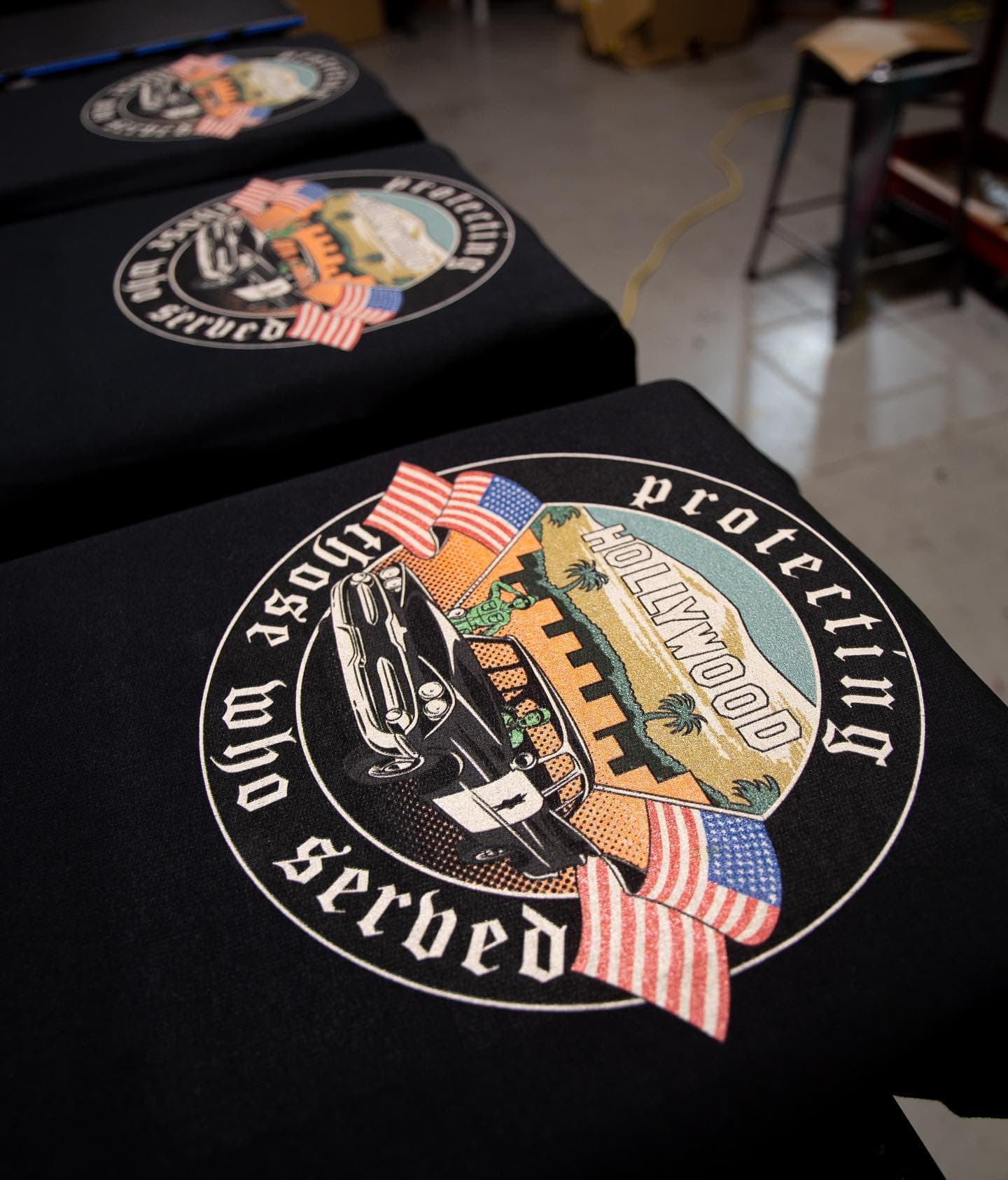 To protect & to serve 🇺🇸 . . . . . . #screenprinting #screenprint #screenprinted #custommerch #customapparel #customapparels...