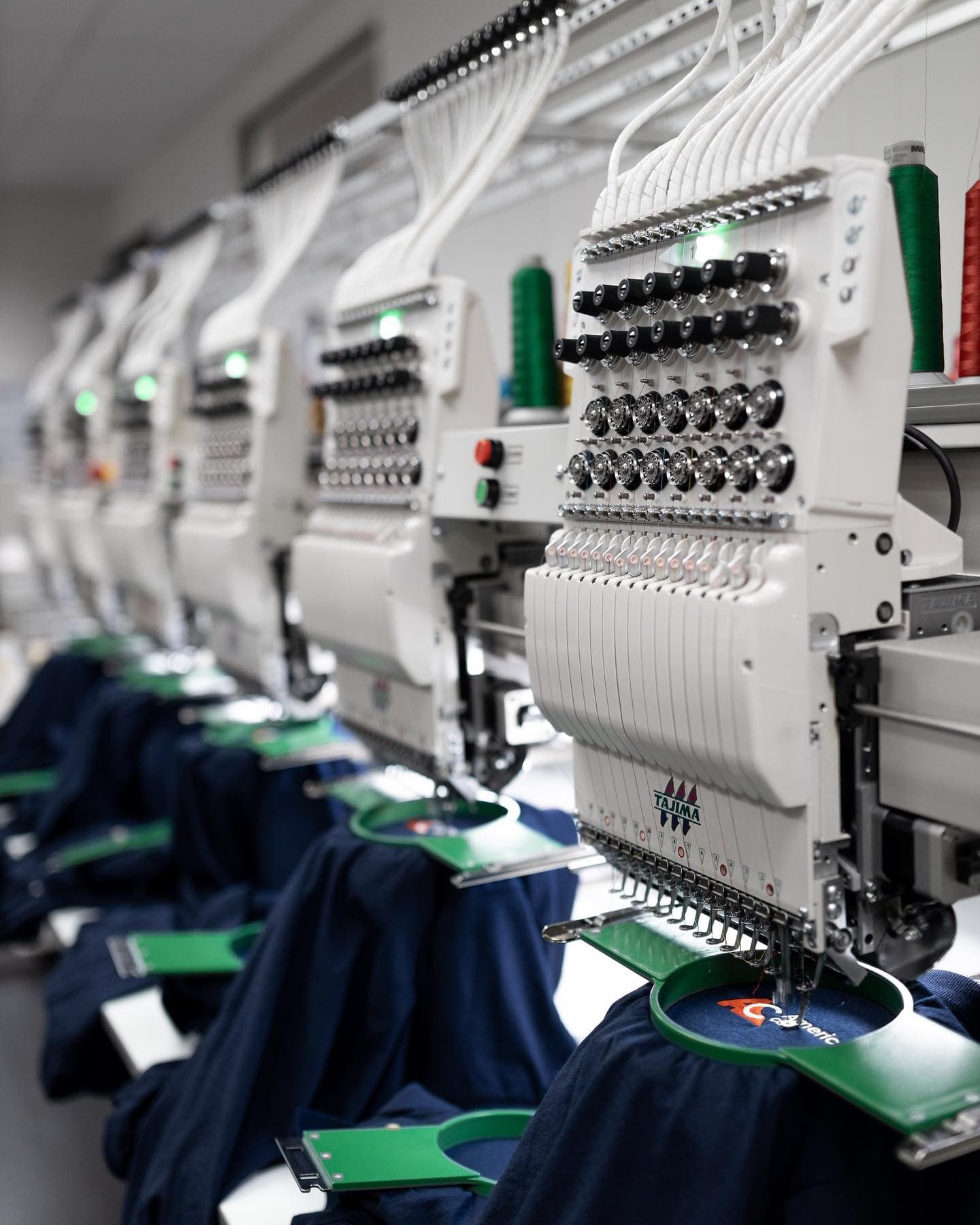 Knocking out some polos ✅👕🧵 #ktgprinting #embroidery #tajima